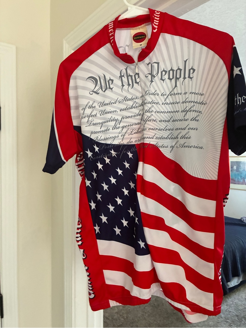 Patriotic 'We the People' Cycling Jersey - Red White Blue